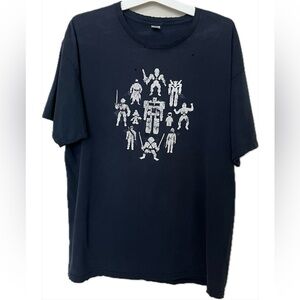 80’s Vintage TEE FURY Graphic Silhouette Toys Navy Blue T-Shirt Sz XL